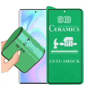   Samsung Galaxy S23 Ultra 5G képernyővédő fólia, kijelzővédő, flexibilis, kerámia, 9D, fekete kerettel