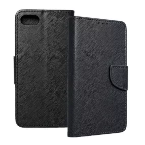   iPhone 7 / 8 / SE 2020 / SE 2022 könyvtok, fliptok, telefon tok, szilikon keretes, bankkártyatartós, mágneszáras, fekete, Fancy