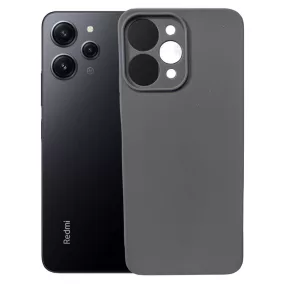   Xiaomi Redmi 12 4G szilikon tok, hátlaptok, telefon tok, velúr belsővel, matt, fekete, Silicon