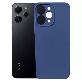   Xiaomi Redmi 12 4G szilikon tok, hátlaptok, telefon tok, velúr belsővel, matt, sötétkék, Silicon