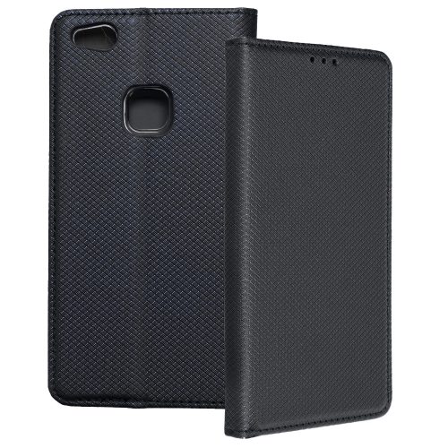 Huawei P10 Lite könyvtok, fliptok, telefon tok, mágneszáras, bankkártyatartós, fekete