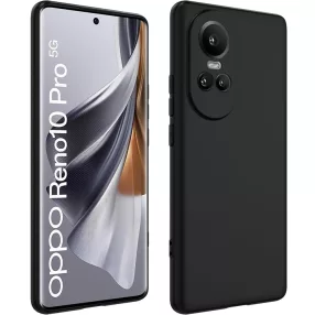   Oppo Reno10 5G / Reno10 Pro 5G szilikon tok, hátlaptok, telefon tok, matt, fekete
