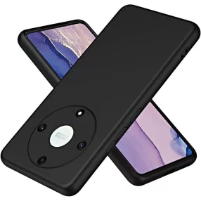   Honor Magic5 Lite 5G szilikon tok, hátlaptok, telefon tok, velúr belsővel, matt, fekete, Silicon