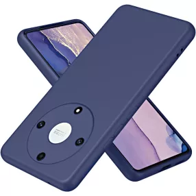   Honor Magic5 Lite 5G szilikon tok, hátlaptok, telefon tok, velúr belsővel, matt, kék, Silicon