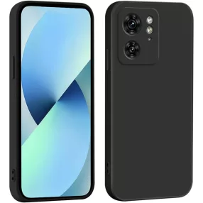   Motorola Edge 40 5G szilikon tok, hátlaptok, telefon tok, velúr belsővel, matt, fekete, Silicon