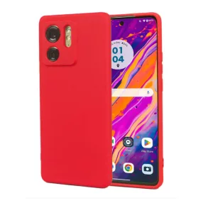   Motorola Edge 40 5G szilikon tok, hátlaptok, telefon tok, velúr belsővel, matt, piros, Silicon