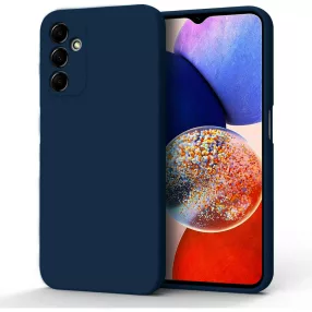   Samsung Galaxy A05s szilikon tok, hátlaptok, telefon tok, velúr belsővel, matt, sötétkék, Silicon