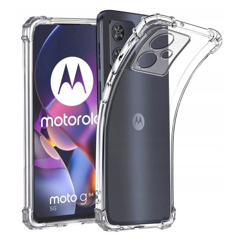 Motorola Moto G54 5G szilikon tok, hátlaptok, telefon tok, erősített sarkokkal, átlátszó, Anti Shock, 1,5mm