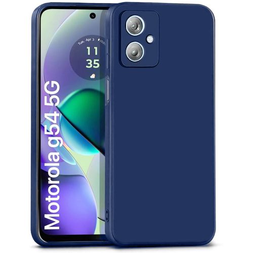 Motorola Moto G54 5G / G54 5G Power Edition szilikon tok, hátlaptok, telefon tok, matt, sötétkék