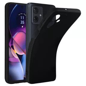   Motorola Moto G54 5G szilikon tok, hátlaptok, telefon tok, velúr belsővel, matt, fekete, Silicon