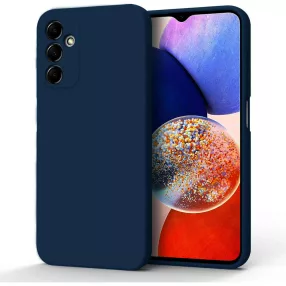   Samsung Galaxy A15 4G / A15 5G szilikon tok, hátlaptok, telefon tok, velúr belsővel, matt, sötétkék, Silicon