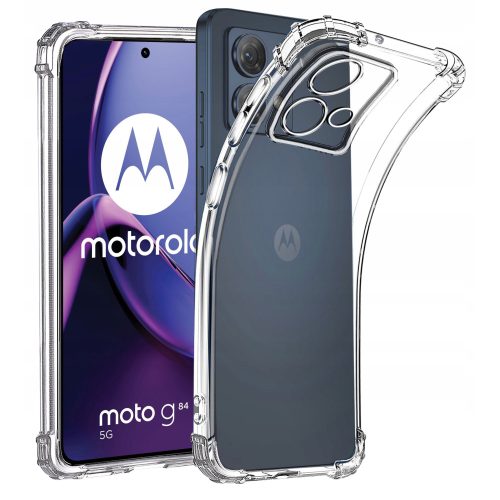 Motorola Moto G84 5G szilikon tok, hátlaptok, telefon tok, erősített sarkokkal, átlátszó, Anti Shock, 1,5mm