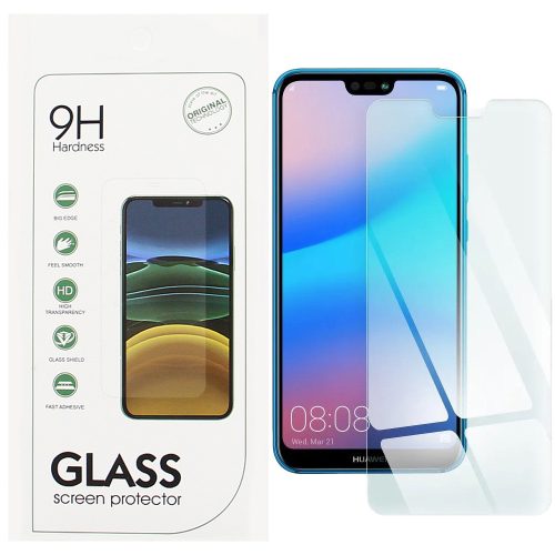 Huawei P20 Lite üvegfólia, tempered glass, előlapi, edzett, 9H, 0.3mm