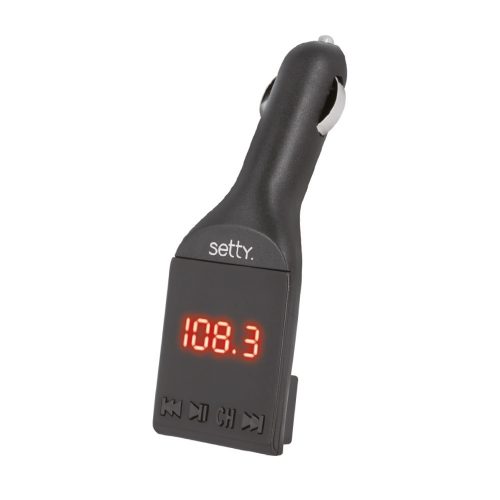 FM transmitter, 1USB port, fekete, Setty