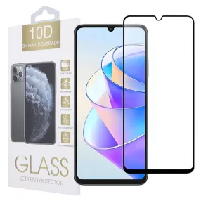   Honor X7a üvegfólia, tempered glass, előlapi, 10D, edzett, hajlított, fekete kerettel
