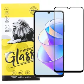   Honor X7a üvegfólia, tempered glass, előlapi, 9D, edzett, hajlított, fekete kerettel