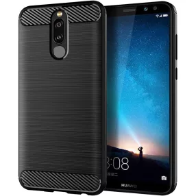   Huawei Mate 10 Lite szilikon tok, hátlaptok, telefon tok, karbon mintás, fekete, Simple Carbon