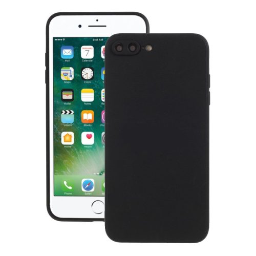 iPhone 7 Plus / 8 Plus szilikon tok, hátlaptok, telefon tok, matt, fekete