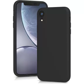   iPhone XR szilikon tok, hátlaptok, telefon tok, matt, fekete