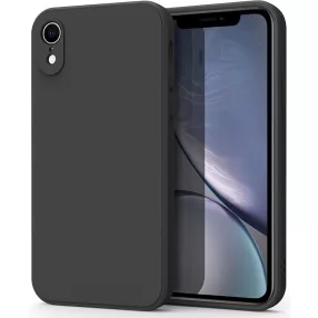   iPhone XR szilikon tok, hátlaptok, telefon tok, matt, fekete