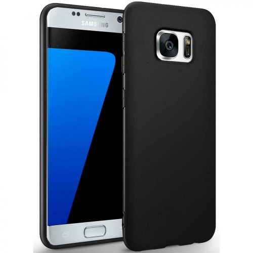 Samsung Galaxy S7 szilikon tok, hátlaptok, telefon tok, matt, fekete