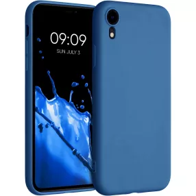 iPhone XR szilikon tok, hátlaptok, telefon tok, matt, kék