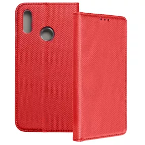   Huawei P Smart 2019 / Honor 10 Lite könyvtok, fliptok, telefon tok, mágneszáras, bankkártyatartós, piros