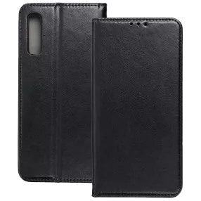   Huawei P30 könyvtok, fliptok, telefon tok, mágneszáras, bankkártyatartós, fekete, Smart Magnetic