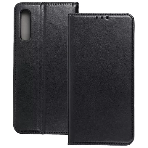 Huawei P30 könyvtok, fliptok, telefon tok, mágneszáras, bankkártyatartós, fekete, Smart Magnetic