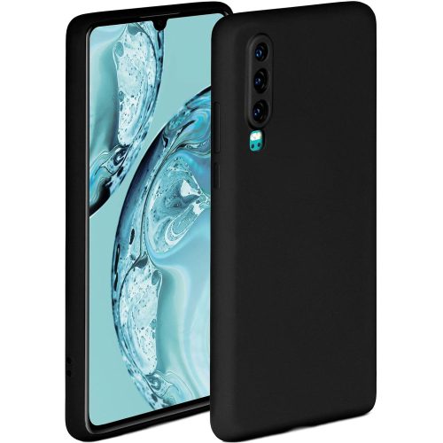 Huawei P30 szilikon tok, hátlaptok, telefon tok, matt, fekete