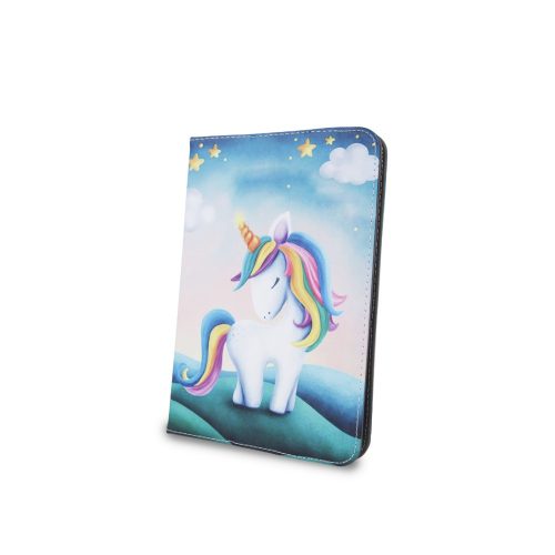 Univerzális 9-10 colos tablet könyvtok, mappa tok, Unicorn mintás