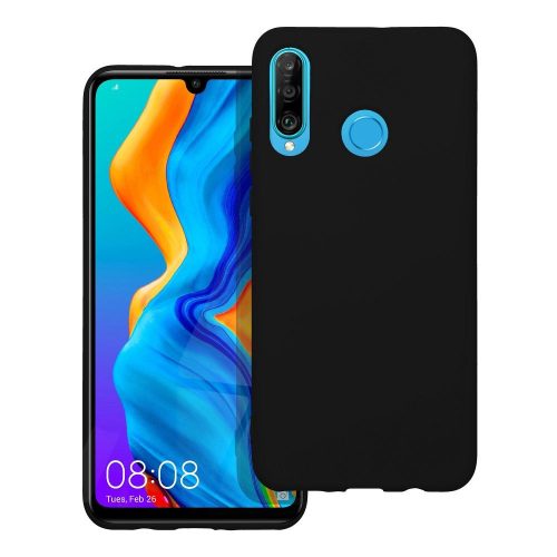 Huawei P30 Lite szilikon tok, hátlaptok, telefon tok, matt, fekete