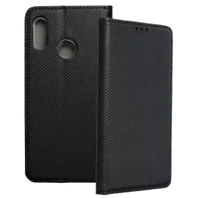   Huawei Y7 2019 könyvtok, fliptok, telefon tok, mágneszáras, bankkártyatartós, fekete