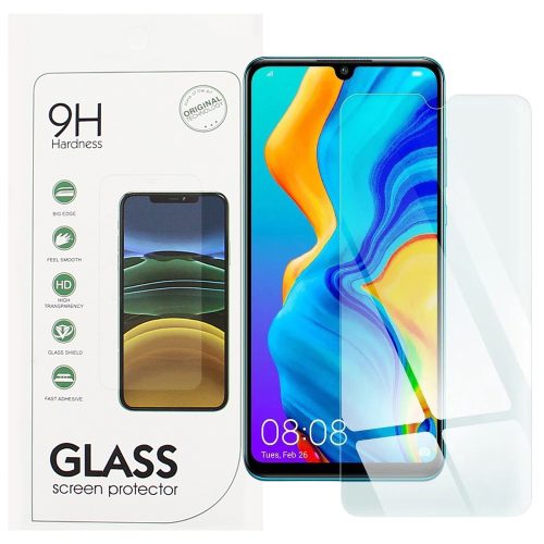 Huawei P30 Lite üvegfólia, tempered glass, előlapi, edzett, 9H, 0.3mm