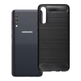   Samsung Galaxy A70 szilikon tok, hátlaptok, telefon tok, karbon mintás, fekete, Simple Carbon