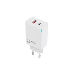   Maxlife MXTC-09-45AC 45W gyorstöltőfej USB + USB-C PD/QC – fehér