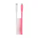 USB-C - USB-C kábel 1,5m 3A 15W töltőkábel, fehér-pink színátmenetes, Setty KGC-C-1.5320
