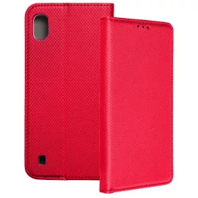   Samsung Galaxy A10 könyvtok, fliptok, telefon tok, mágneszáras, bankkártyatartós, piros