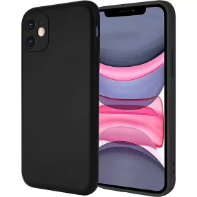   iPhone 11 szilikon tok, hátlaptok, telefon tok, velúr belsővel, matt, fekete, Silicon