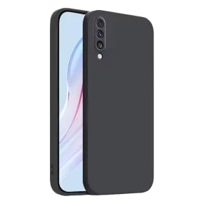   Samsung Galaxy A70 szilikon tok, hátlaptok, telefon tok, velúr belsővel, matt, fekete, Silicon