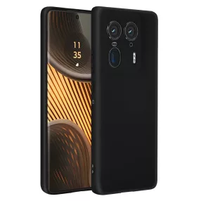   Motorola Edge 50 Ultra 5G szilikon tok, hátlaptok, telefon tok, velúr belsővel, matt, fekete, Silicon