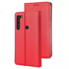   Xiaomi Redmi Note 8T könyvtok, fliptok, telefon tok, mágneszáras, bankkártyatartós, piros