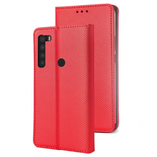 Xiaomi Redmi Note 8T könyvtok, fliptok, telefon tok, mágneszáras, bankkártyatartós, piros