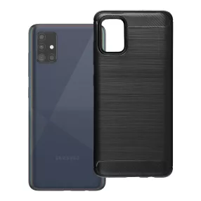  Samsung Galaxy A51 szilikon tok, hátlaptok, telefon tok, karbon mintás, fekete, Simple Carbon