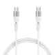 USB-C - USB-C kábel 2m 100W PD GaN gyorstöltő töltőkábel fehér, Forever Core