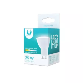   LED izzó, szpot izzó, GU10 foglalat, 3W, 4500K, 245lm, semleges fehér fény, Forever Light