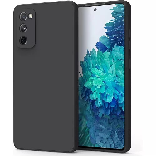 Samsung Galaxy S20 FE / S20 FE 5G szilikon tok, hátlaptok, telefon tok, velúr belsővel, matt, fekete, Silicon