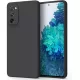 Samsung Galaxy S20 FE / S20 FE 5G szilikon tok, hátlaptok, telefon tok, velúr belsővel, matt, fekete, Silicon