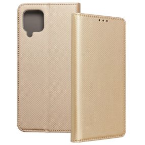   Samsung Galaxy A12 / A12 Nacho / M12 könyvtok, fliptok, telefon tok, mágneszáras, bankkártyatartós, arany