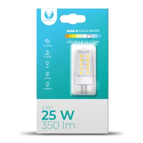   LED izzó, G4 foglalat, Corn, 3W 12V 350lm 6000K, hideg fehér, Forever Light